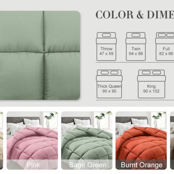HYLEORY Sage Green All Season Twin Size Bed Comforter - Cooling Down - Picture 9 of 10